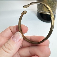Lot Of 4 Vintage Solid Brass Bracelets Cuff & Bangles Etched Boho Patina
