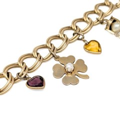 Vintage Automade 12K Gold Filled Double Link 6.75″ Charm Bracelet