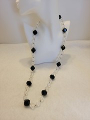 Beaded Necklace Lot of 3 Glass Plastic Faceted Crystal Art Deco Fashion Jewelry