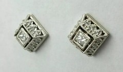Art Deco Vintage Lab Created Diamond Woman’s Special Antique White Gold Finish