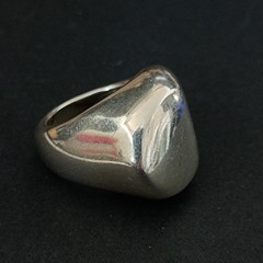 Chunky Sculptural Sterling Silver Ring Modernist Asymmetrical Puffy Bold 925 VTG