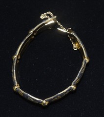 VTG Japanese Damascene Jewelry Set Bracelet Pendant Clip-On Earring INLAY