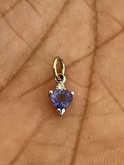 14KT White Gold Tanzanite & Diamond Small Pendant (G20)