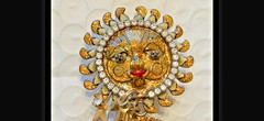 ” LUNCH at the RITZ ” Sun Goddess Solar Loops Swarovski Crystal Clip-on Earrings