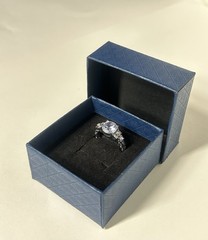 Vintage Cubic Zirconia Ring Silver Plated Womens Size 7