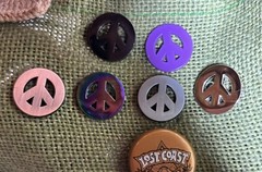 Peace Sign Pin Collection 6 Pins Double Posted Waterproof Designed In Humboldt