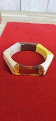 Vintage Multicoloured Lucite Resin Bangle hexagonal Bangle Geometric