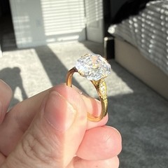 Art Deco Style 3.5Ct Asscher Cut Lab Created Diamond 14K Gold FN Engagement Ring