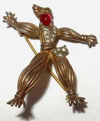 Alfred Philippe Trifari Sterling Rintintin Rag Doll Brooch, 1 1/4″ X 1 5/8″