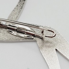Modern Abstract Dancer Brooch Silver Tone Minimalist Silhouette 1990s Figure Pin