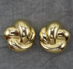F.O. Fernando Originals Earrings Vintage Gold 1.25 in Nuggets Statement 178f