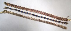 Vintage Sterling Silver Gemstone Tennis Bracelets Lot of 3 ETC10717