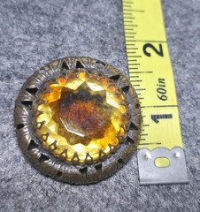 Vintage Art Noveau/Victorian Style Amber Glass Pendant Bronze/Brass Tone