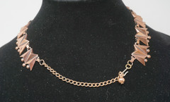 Vintage Copper Necklace RENOIR Signed Jewelry Choker Clip on Earrings Set