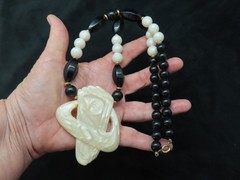 Authentic 1970’s-80’s Lucite Statement Necklace Black & Cream