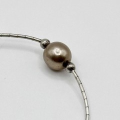 Vintage Sterling Silver 925 Barrel Bead Bracelet Signed 6.75”
