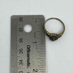 Sterling Silver 925 Diamond Melee Cluster Ring Vintage Style Size 7.5 2.4g