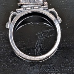 Antique Jewish Engagement Wedding Ring Judaica 925 Silver Temple Sz: 9.5 ð