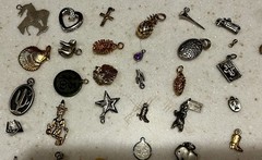 100 Assorted Vintage Charms Sterling and Others Lot