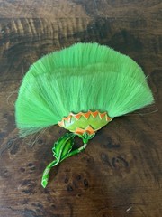Vintage Hattie Carnegie Flower Brooch Lime Green Dynel Fiber Large Unique 60s
