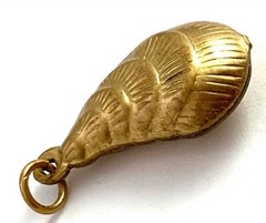 Vintage Seashell Charm Mussel Shell Brass Metal Pendant Vintage Jewelry For Her