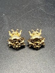 Vintage Gold Tone Rhinestone Bug Insect Stud Earrings