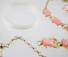 Lot of 12 Moonglow Thermoset Jewelry Necklace Bracelet Brooch Hair Scarf Slide
