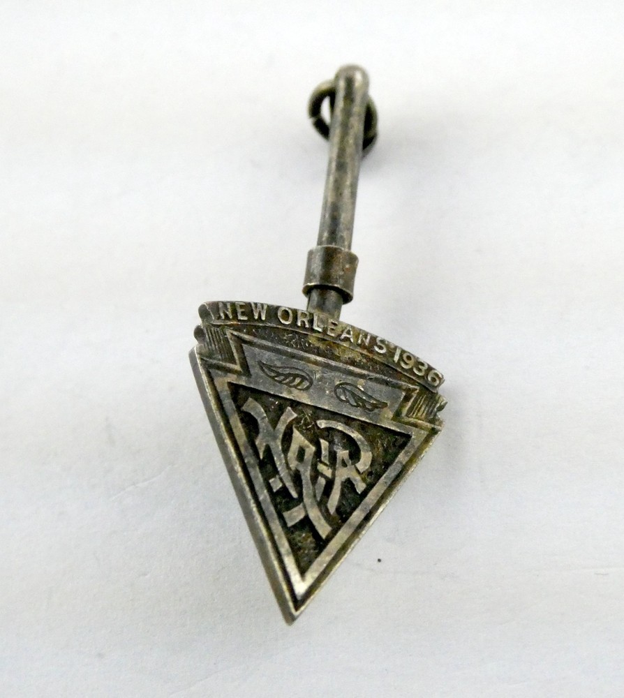 Vintage Krower New Orleans Sterling Silver Mardi Gras Pendant 3.1g 1.5 Inches