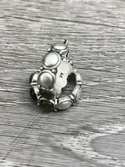 Lever Back Hoop Earrings Silver Tone Green Stones Vintage