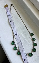Vintage Czechoslovakian Emerald Green Bezel Crystal Riviere Necklace