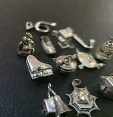 Victorian Silver Plate Charm Set