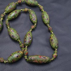 Vintage Venetian Style Amazing Gabri Eyes Glass Beaded Necklace