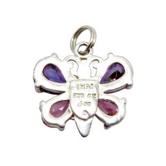 Vintage 925 Sterling Silver Jezlaine Jeweled Butterfly Charm/Pendant