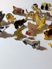 Vintage Mixed 19 Animal Enamel Pin Lot Seal Donkey Loon Bear Bee Snake Pelican