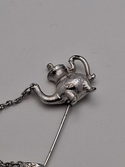 Teapot and Cup Stick Pin Avon 1980’s Silver Color Metal