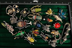 21pc Bug Insect Brooch Pins Rhinestone Crystal Beetle Spider Ladybug Mixed Gift