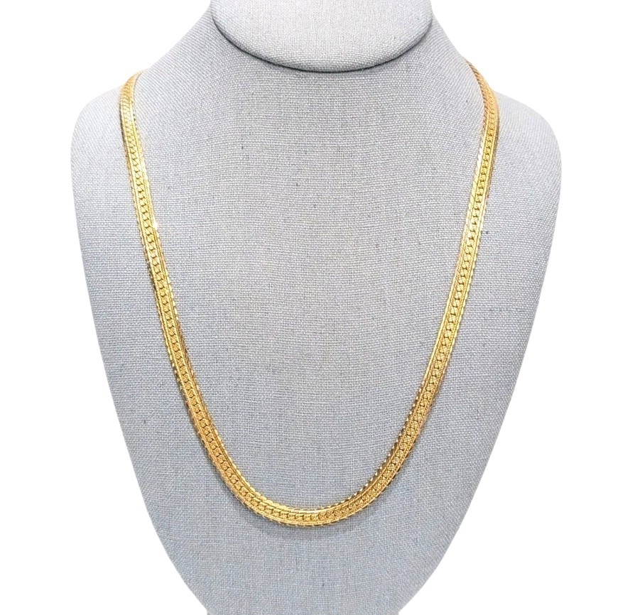 Vintage Napier Gold Tone Herringbone Necklace 24″ SEE DESCRIPTION Free Ship!