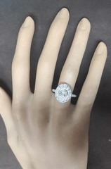 14k White Gold Vintage Engagement Ring 1.20ct Natural Diamond Round Shape