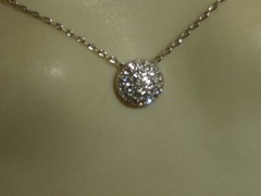TCS DELICATE TINY CLEAR CRYSTAL PENDANT SWAROVSKI on CHAIN NECKLACE #7/21A