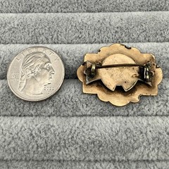 Antique Victorian Period Engraved Ornate C Clasp Back 1 3/8″ Brooch Pin #62200