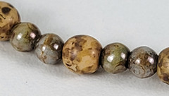 Vintage Gemstone & Agate Beaded Necklace With Carved Floral Bird Pendant 15.5 In