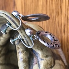 PRE 1940 MEXICO STERLING & ALPACA SILVER TAXCO ANTONIO PINEDA ? EARRINGS