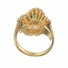 GIA Certified 1.38 Carat Tsavorite Garnet Diamond 18k Yellow Gold Ring