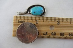 Pendant Vintage Native SouthWest Turquoise n Sterling Silver Old Pawn Small-Sz.