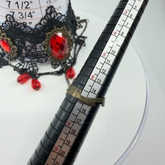 Gothic Red Crystal Lace Slave Bracelet Ring Set Victorian Dark Romantic Jewelry