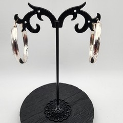 Vintage Retired Sun Day TH SU 925 Sterling Silver Hollow Hoop Earrings 7g