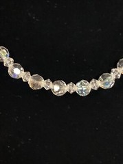 Vintage AB Crystal Glass Necklace stamped Japan – one strand 15″ end to end