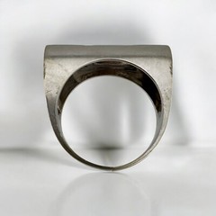 Vintage 18K White Gold Contemporary Style 0.14 ctw. Flush Set Diamond Wide Ring