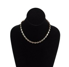 Womens Faux Ruby Rhinestone Chain Collar Necklace Gold Tone EUC