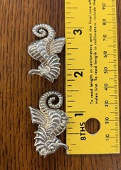 Vintage Sterling Silver Seahorse Earrings Flaw See Pics Not Visible From Front